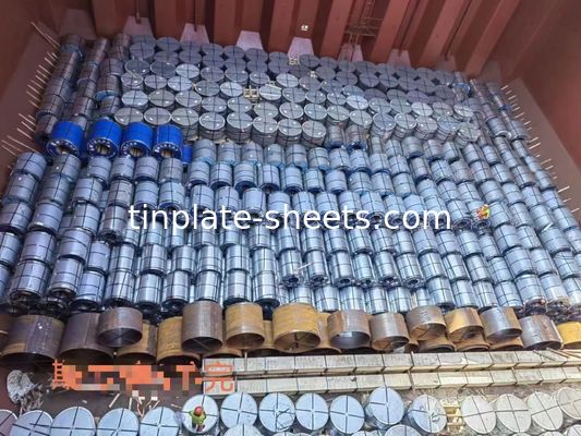 Folhas de estaca de MR e SPCC para latas de produtos químicos e latas de alimentos com 1,5-1,85 MT de peso por embalagem