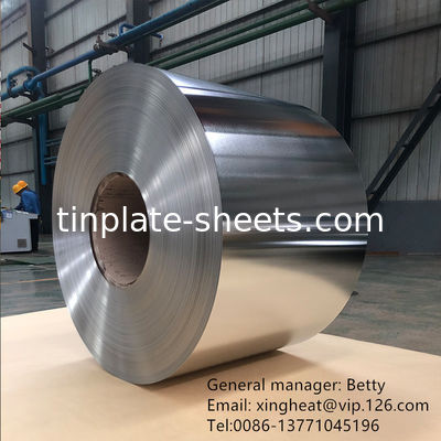Folhas de estanho para latas de produtos químicos e alimentos MR SPCC Material 0,15-0,49 mm Espessura 600 mm-986 mm Largura Finalização brilhante