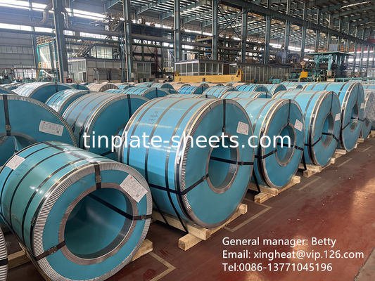 Folhas de estanho eletrolítico com revestimento de estanho 2,0/2,0 Superfície de prata Finish 600mm-986mm Largura