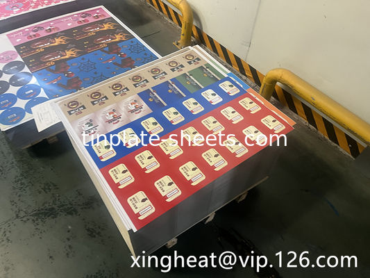 6 Impressão a cores Placa de estanho para fabricação de latas de bolo de biscoito Prevenção de ferrugem T3 T5 DR8