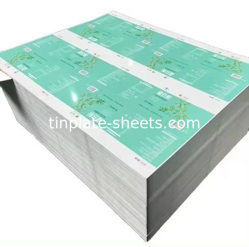 T3 T4 2-6 Impressão a cores Folha de estanho para latas de embalagem 2.8/2.8 Folhas de estanho