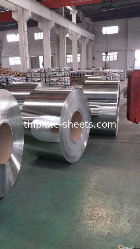 Folhas de bobina de estanho Fabricante de moinho Pedra Prata Finalização brilhante T3 T4 T5 T2.5 DR8 Usado para latas químicas de alimentos