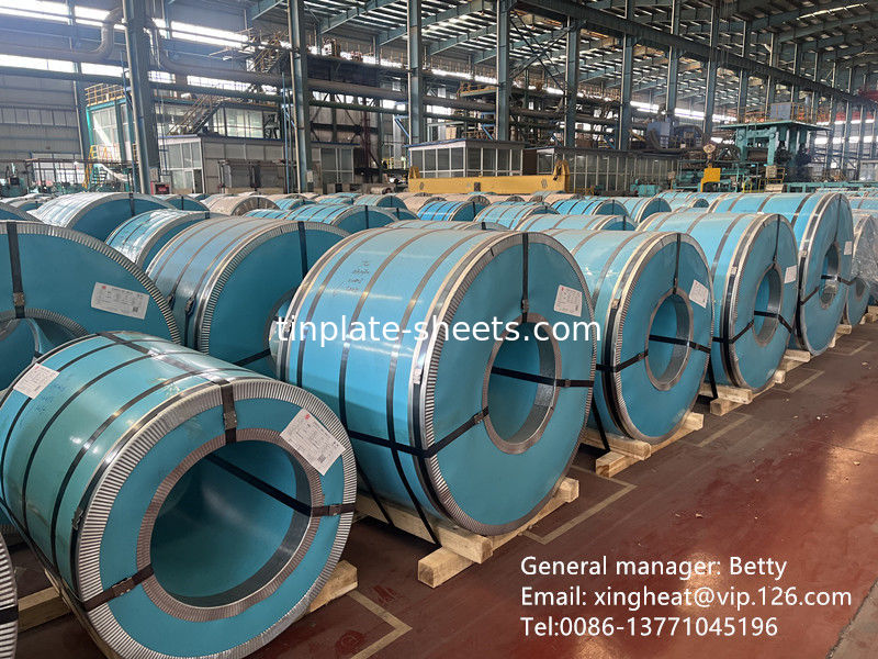 Folhas de estanho eletrolítico com revestimento de estanho 2,0/2,0 Superfície de prata Finish 600mm-986mm Largura