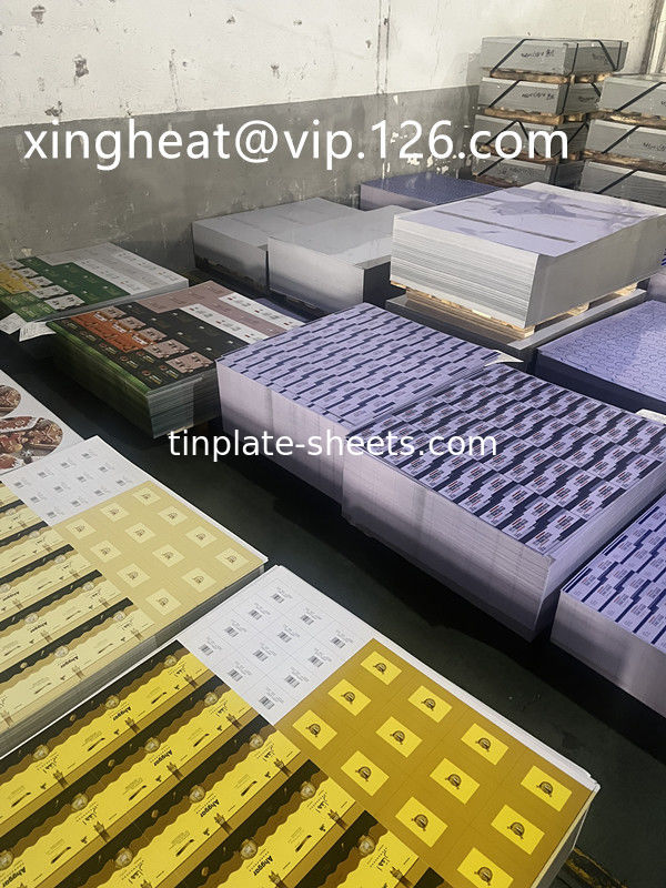 2- 6 Chapa de aço de estanho impressa a cores para embalagens Laca de estanho impressão de estanho para alimentos e latas químicas