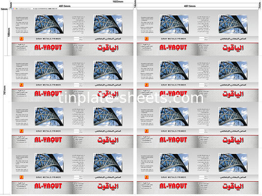 Folhas de estanho para latas químicas e alimentares 600mm-1160mm comprimento de corte 2.2/2.2 2.8/2.8 5.6/5.6 2.0/2.0 2.8/5.6 revestimento de estanho