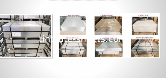 Folhas de estanho para embalagens, latas, latas químicas JIS G3303 T3 T4 DR8 STONE FINISH Folhas de estanho eletrolítico
