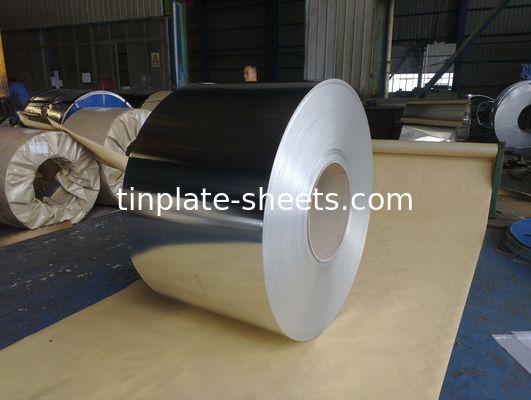 Fabricação de latas de alimentos bobina eletrolítica de estanho 600 mm-990 mm Largura